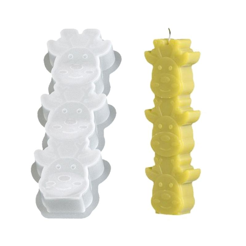 Holiday Silicone Baking Mold Santa Reindeer Angel Gingerbreads Man Candle Chocolate Maker With Nonstick Front