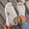 Новые Летние Женские Сандалии с Плоской Подошвой, Плетением Flyknit, Модные, Дышащие, Мягкая Подошва, Повседневные, Пляжные