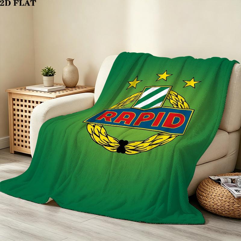 Sk Rapid Wien Print Flannel Blanket, High quality Comfortable for All Seasons, Home Decor, Warmth and Comfort, Perfect for Christmas Gifts