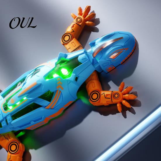 LED Light-Up Mechanical Gecko Remote Control Climbing Toy, Red Light Tracking RC Wall Lizard Robot, Walls & Ceilings Simulation Chameleon Toy Electric