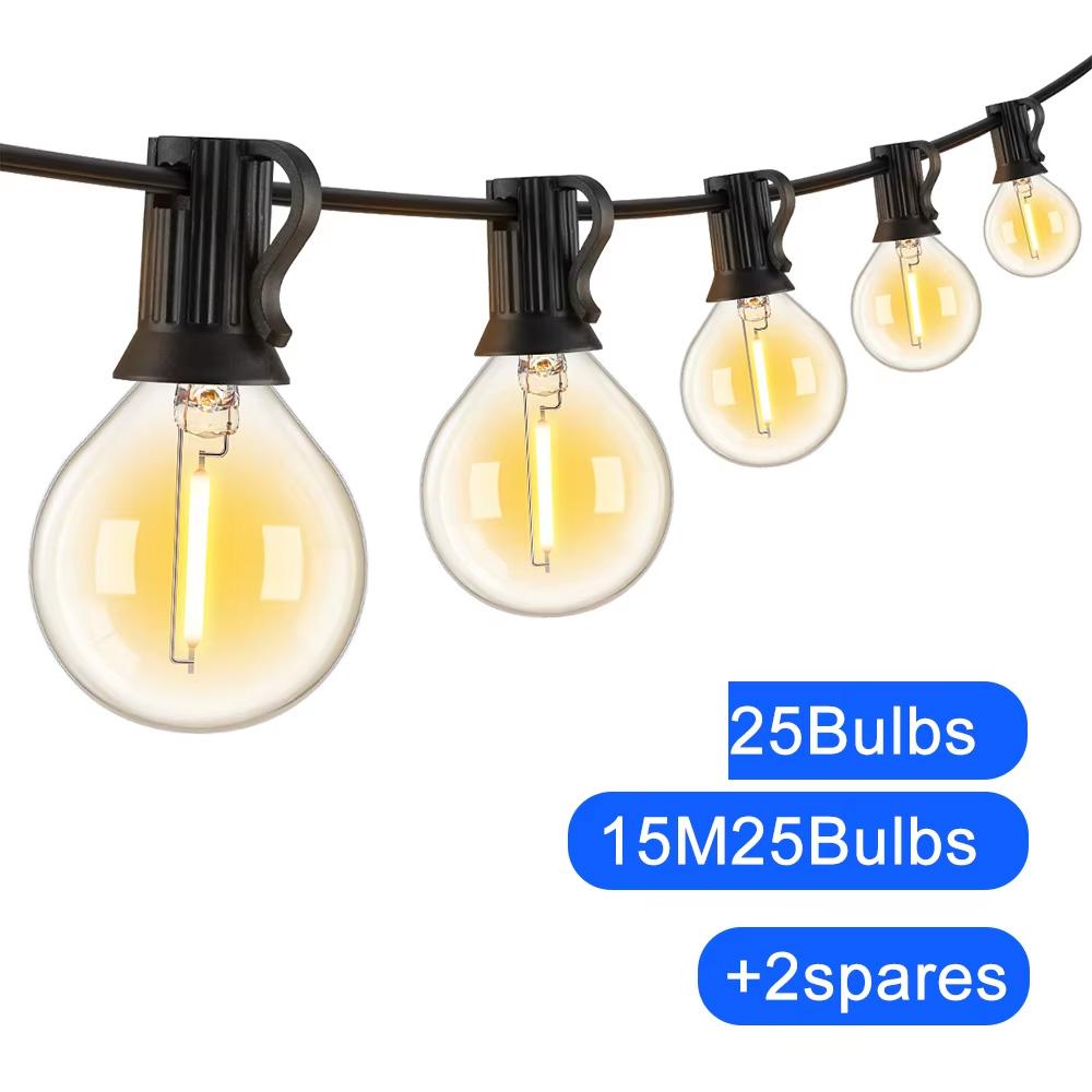 Waterproof LED Outdoor String Ball Lights 7.6M/20M Shatterproof Patio Lights For Outside Backyard Porch Garden Decor Wholesale