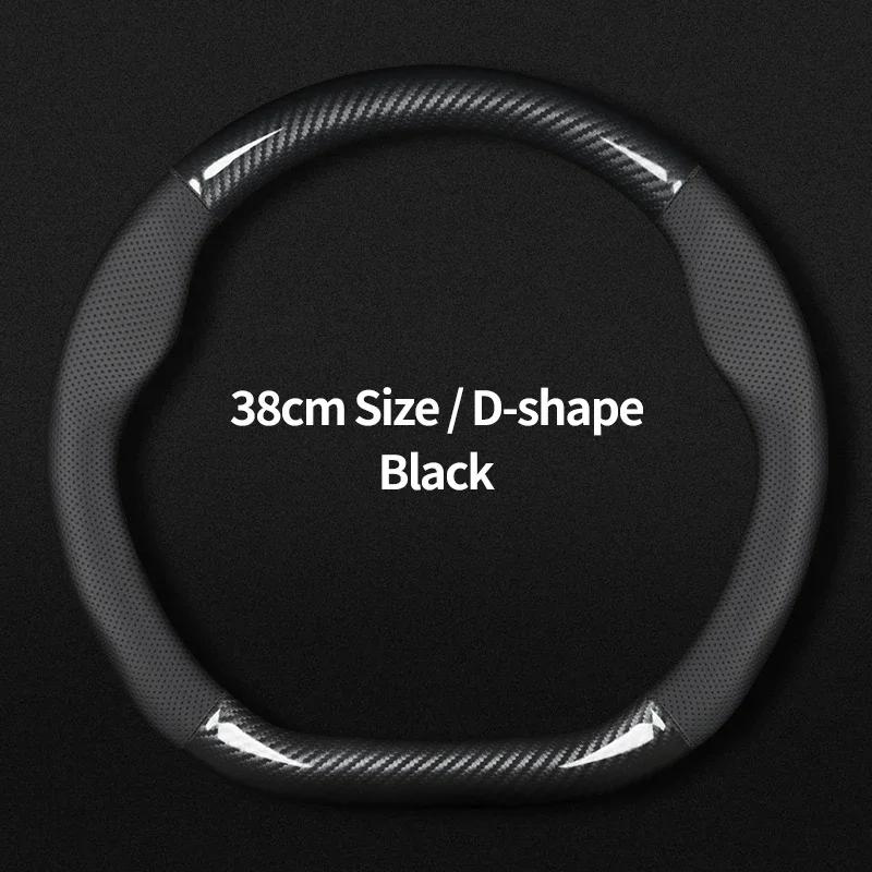 For Dodge Steering Wheel Cover Leather Carbon Fiber Fit Charger Challenger SRT Nitro Avenger Caliber Rampage Hornet Dart Viper OO1