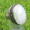 Лунный камень Драгоценный камень 925 пробы посеребренный антикварное винтажное кольцо США SZ 5 Ювелирные изделия AVRF117