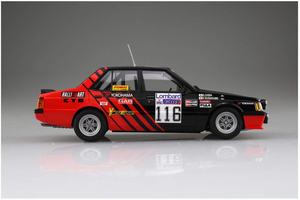 Aoshima Bunka Kyozai Серия BEEMAX 25 Mitsubishi Lancer Turbo 1984 года Спецификация RAC Rally Пластиковая модель 1/24 №