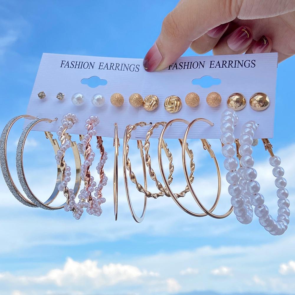 iF ME Модный комплект жемчужных серег, женские роскошные серьги-гвоздики с бабочкой и сердцем, золотые серьги-гвоздики из смолы, серьги-кольца, ювелирные аксессуары