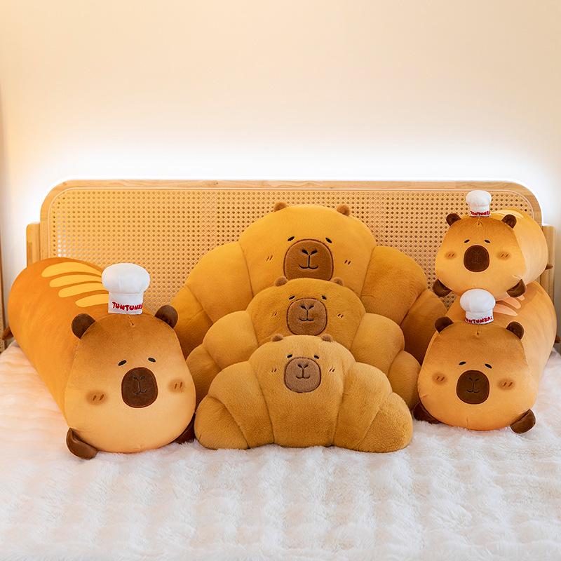 Трендовая капибара круассан плюшевая подушка кукла серия