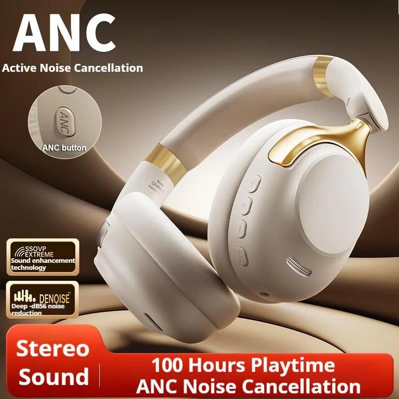 100H Play Time ANC Noise Reduction 9D Surround Sound Bluetooth Headphones Wireless Headsets Sports Gamer Earphones with HD Mic