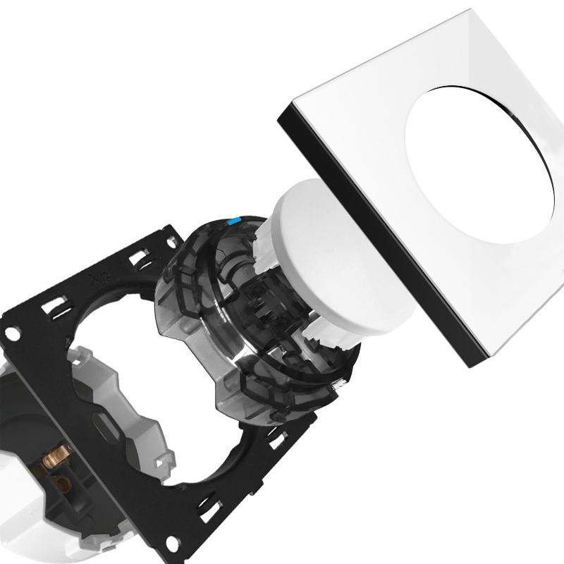 2025 LED Home Use Glass Panel Wall Light Switches Electric 220V Wall and Socket Durable  Product