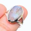 Кольцо из стерлингового серебра 925 пробы с натуральным радужным лунным камнем, размер 7,5 y2G13