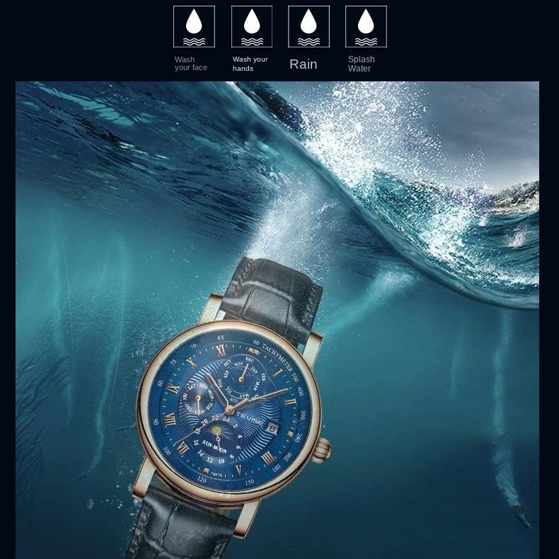 Новые тонкие механические часы TEVISE, мужские часы с календарем и большим циферблатом