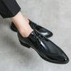 Fashion Hot Selling Luxury Banquet Dress Shoes Europe America Men's Pointed Business Shoes Glossy Black Men's Work Leisure Shoes