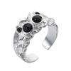 Electroplated Copper Jumping Spider Ring Black Agate Statement Ring Gifts Animal Open Rings