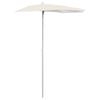 Semi Circular Sun Umbrella with Pole 180 x 90 cm Sand Color