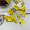 Новые Броши-Банты для Косплея Аниме Танцев для Женщин Тканевые Кружевные Бантики Хрустальные Булавки для Воротника Рубашки Платья Ручная Работа Аксессуары