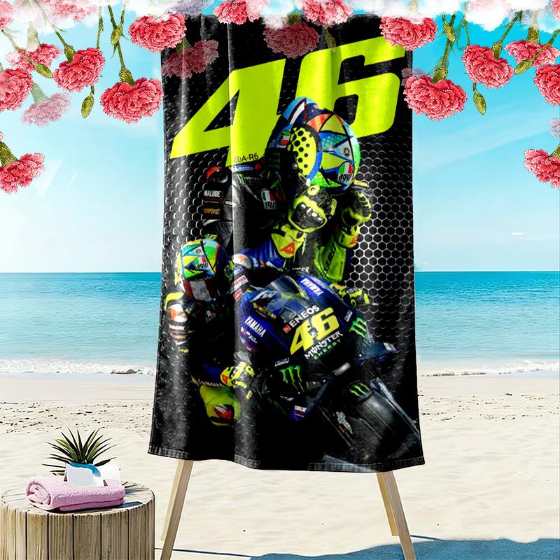 Valentino Rossi Motor Print Beach Towel, Large Soft Quick Dry Towel for Beach Camping Swimming
