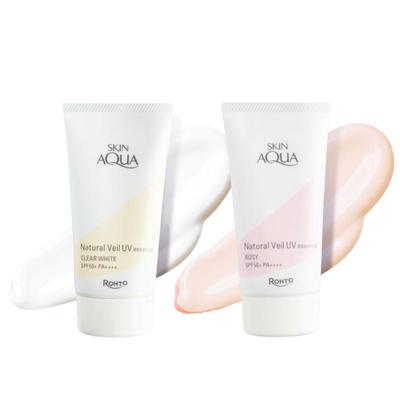 Rohto Skin Aqua Natural Veil UV Эссенция Clear White Rose 50 г