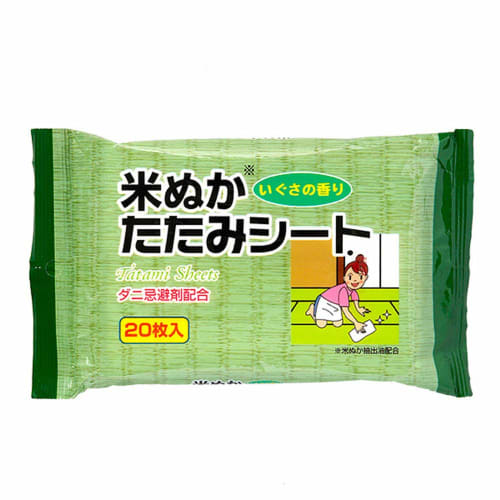 Aimedia Rice Bran Tatami Cleaning Sheets, 20 Sheets, with Mite Repellent, for Cleaning Tatami Mats and Floors