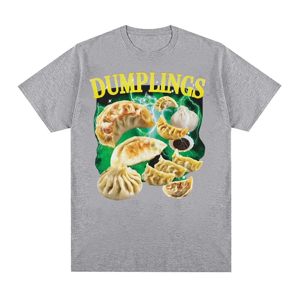 Dumplings Food Graphic Tee Casual Crewneck Short Sleeve Tshirt for Unisex 90s Vintage Style
