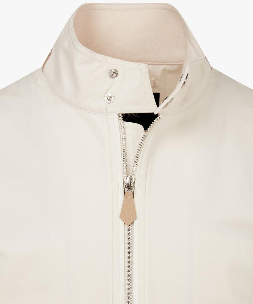 Man On The Boon Cotton Silk Zip-Up Bomber Jacket_Ivory 4714109003