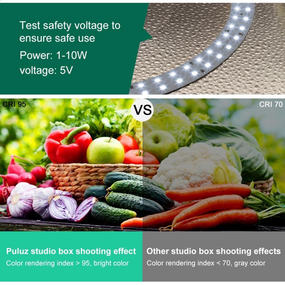 PULUZ Lightbox Mini Photo Studio Light Box with 6 Color Backdrops Photo Shooting Tent Kit 80Pcs LED Light Room Foldable