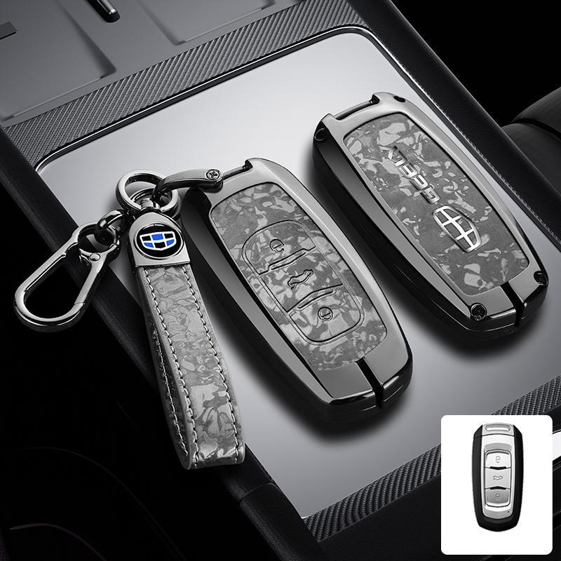 Кожаный чехол-брелок для ключа автомобиля из цинкового сплава для Geely Atlas Boyue Gx3 Atlas Gs Nl3 Geely Emgrand 7 Ex7 Emgrarand X7 Suv Gt Gc9 Borui Key Frobe
