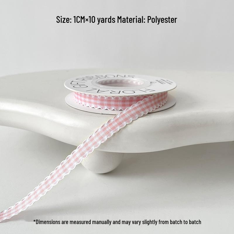 Новая клетчатая лента с краем для флористики и DIY упаковки подарков