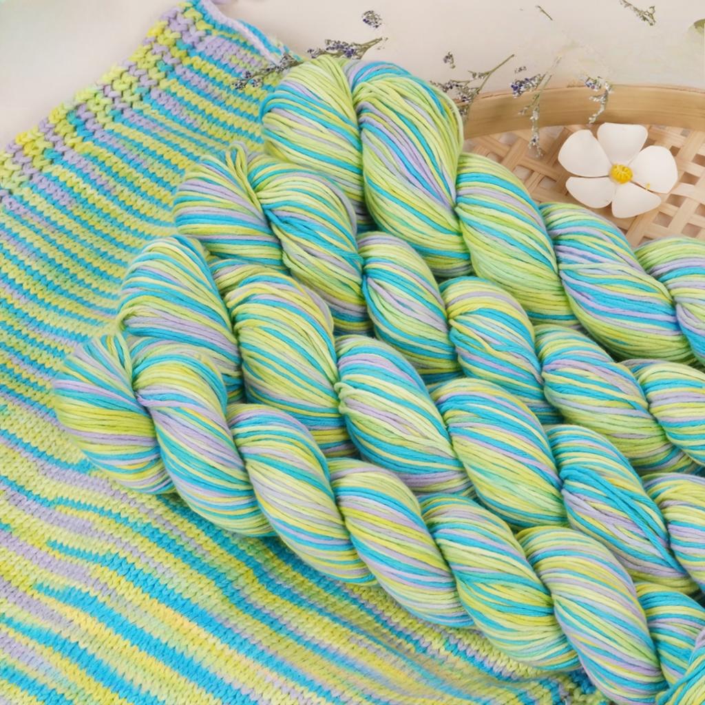 4-Pack Cotton Yarn 200g (4x50g ) Breathable Soft Woven Thread for Knitting Crochet Mixed Colors Lightweight for Sweaters Yarns