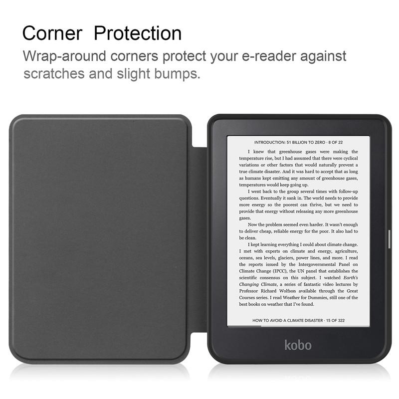 Чехол funda для KOBO Clara 2E Чехол 2022 Smart Cover Искусственная кожа Силиконовая задняя крышка Полный корпус Чехол для электронной книги для Etui Kobo Clara 2e Чехол Capa