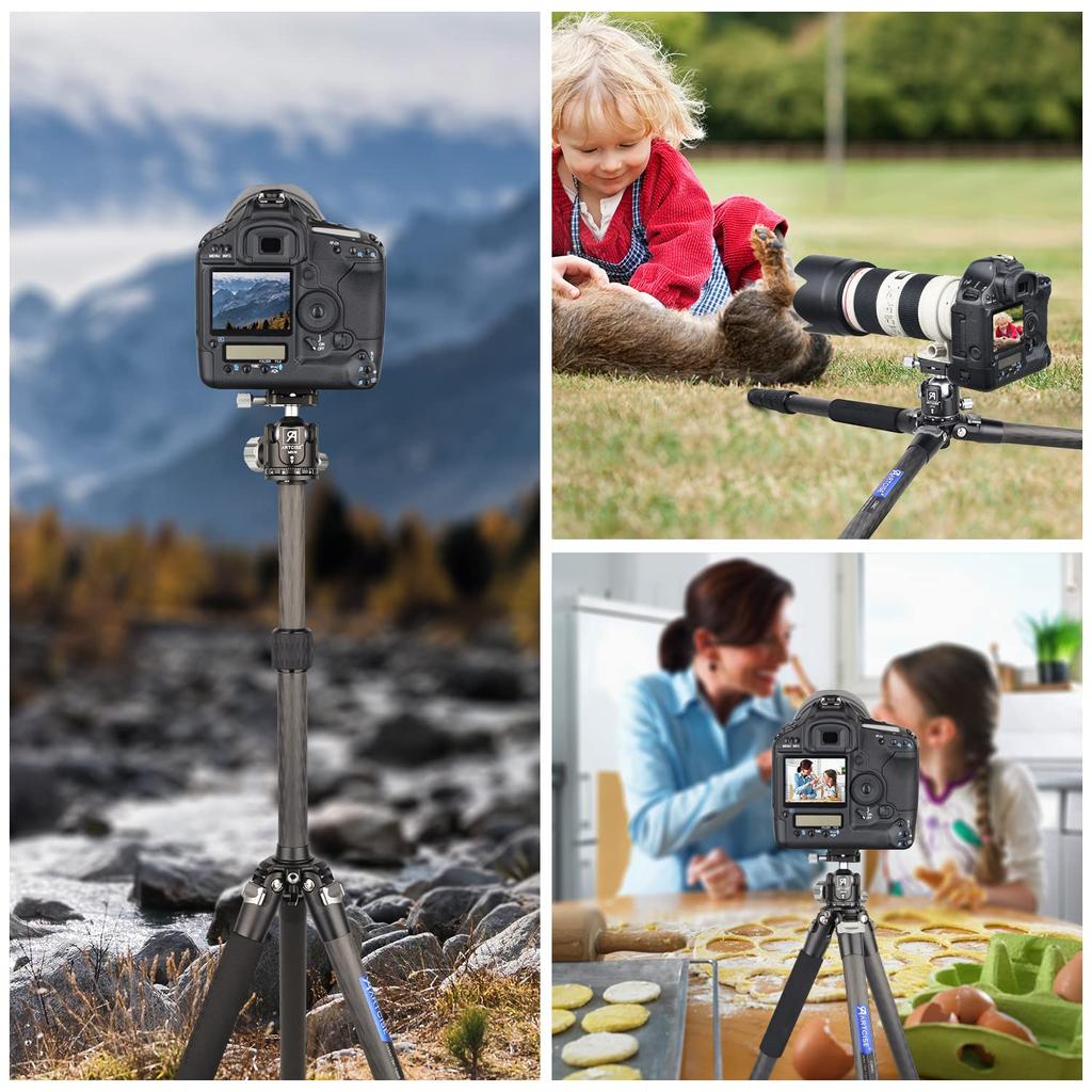 Компактный карбоновый дорожный 29-миллиметровый трубчатый монопод, общая высота, легкий, с 4 гайками, регулируемый, подходит для камеры, грузоподъемность видео, профессиональный уровень