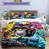 3PC Custom Name Monkey Pilot Artwork Bedding Set Duvet Cover Closure Includes 1 Duvet Cover & 2 Pillowcases for Bedroom