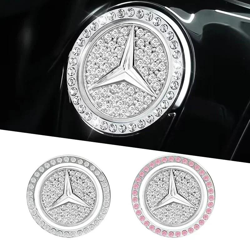 DIQ4   Car One-Click Engine Start Stop Switch Button Cover Ignition Button Sticker For Mercedes Benz W211 W204 W210 CLA GLA Accessories