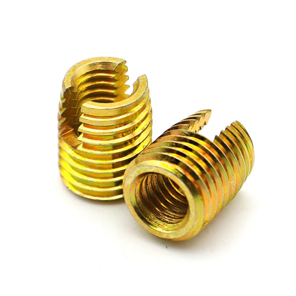 2-10pcs M2 M2.5 M3 M4 M5 M6 M8 - M16 Stainless Steel/Galvanized Self-Tapping Threaded Insert with Slot Embedded Thread Protector