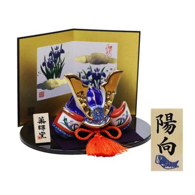 Кукольный шлем Osaka Choseido Satsuki, компактный, мини, керамическая керамика, гравировка имени, деревянная бирка, бонус, в комплекте, ширина 15 см, керамический шлем успеха, обычный