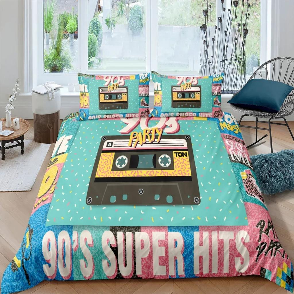 Rock Music Electric Guitar Punk Style Hip Hop Bedding Set Bedroom Soft Modern Bedspreads Comefortable Duvet Cover Pillowcase