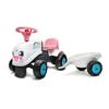 Ride-on Tractor Rainbow Farm - - Directional Steering Wheel with Horn - White and Pink - 100% Made In France - From 12 Months
