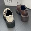 Ретро легкие туфли на толстой подошве с пряжкой в стиле минимализм, темпераментные, из маленькой кожи, женские, новые осенне-зимние 2024 года, французские, милые и крутые лоферы, одинарные