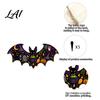 Decorative Entryway Key Hanger Halloween Bat Shaped Wooden Hook 2D Wall Mounted Hanging Decor with Holder for Pumpkin Ghost Witch Pattern,