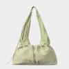 Large Capacity Nylon Shoulder Bag Women - Casual Water Style Crossbody With Drawstring Zippered Pockets