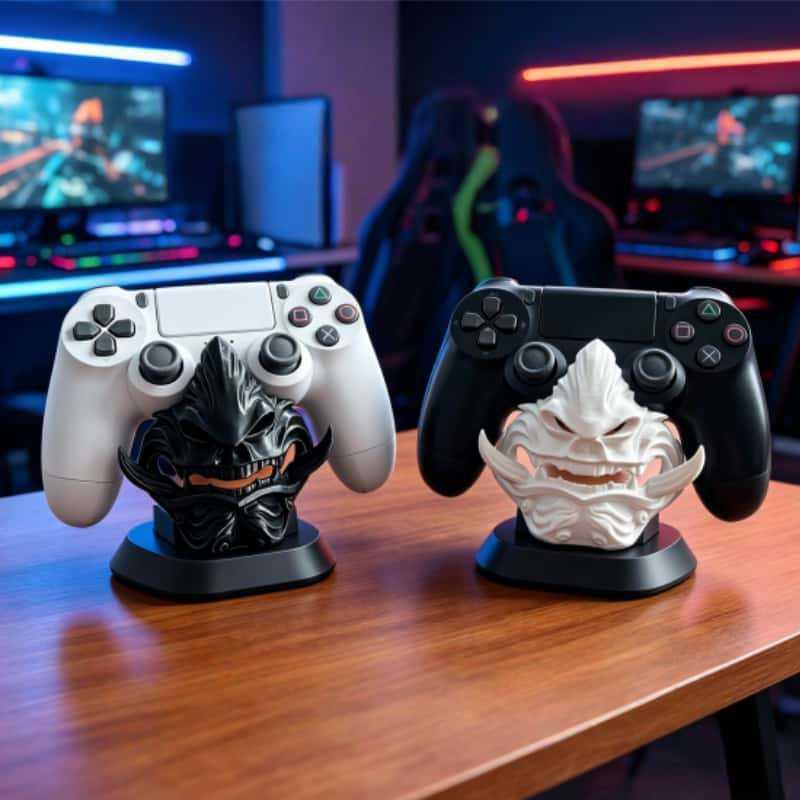 3D-печатная подставка для игрового контроллера, дизайн в виде маски самурая Они, настольный держатель для геймпадов Switch Pro