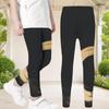 Girls Full Length Black Gold Printed Stretchy Fitted Yoga Leggings