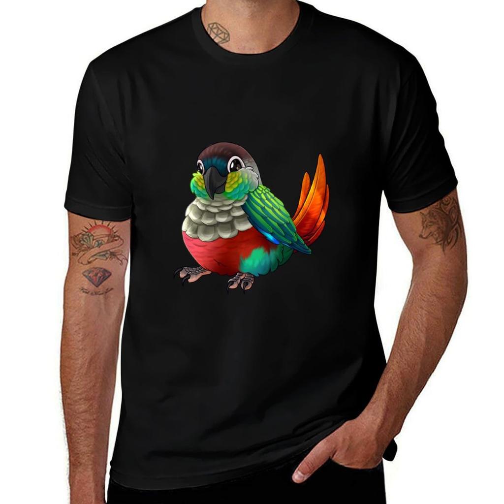 Crimsonbellied Conure TShirt Work Wear Short Sleeve TShirt