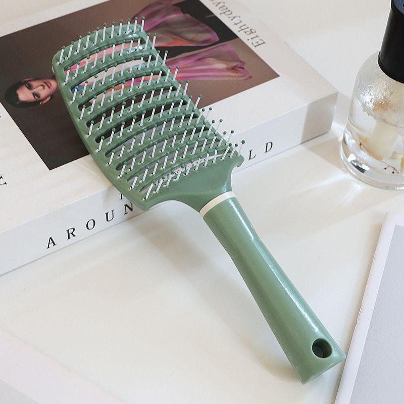 Cherry Blossom Pink Fluffy Curved Skull Rib Comb Brush for Home & Travel