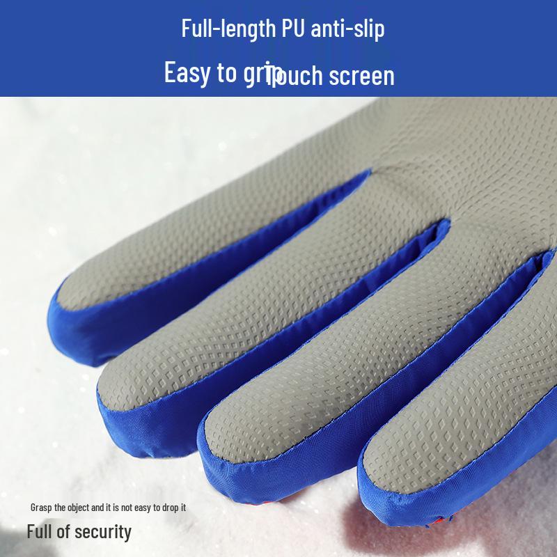 Kids' Winter Cartoon Gloves: Warm, Non-Slip, Waterproof, Thick Fleece for Outdoor Sports, Cycling, Skiing