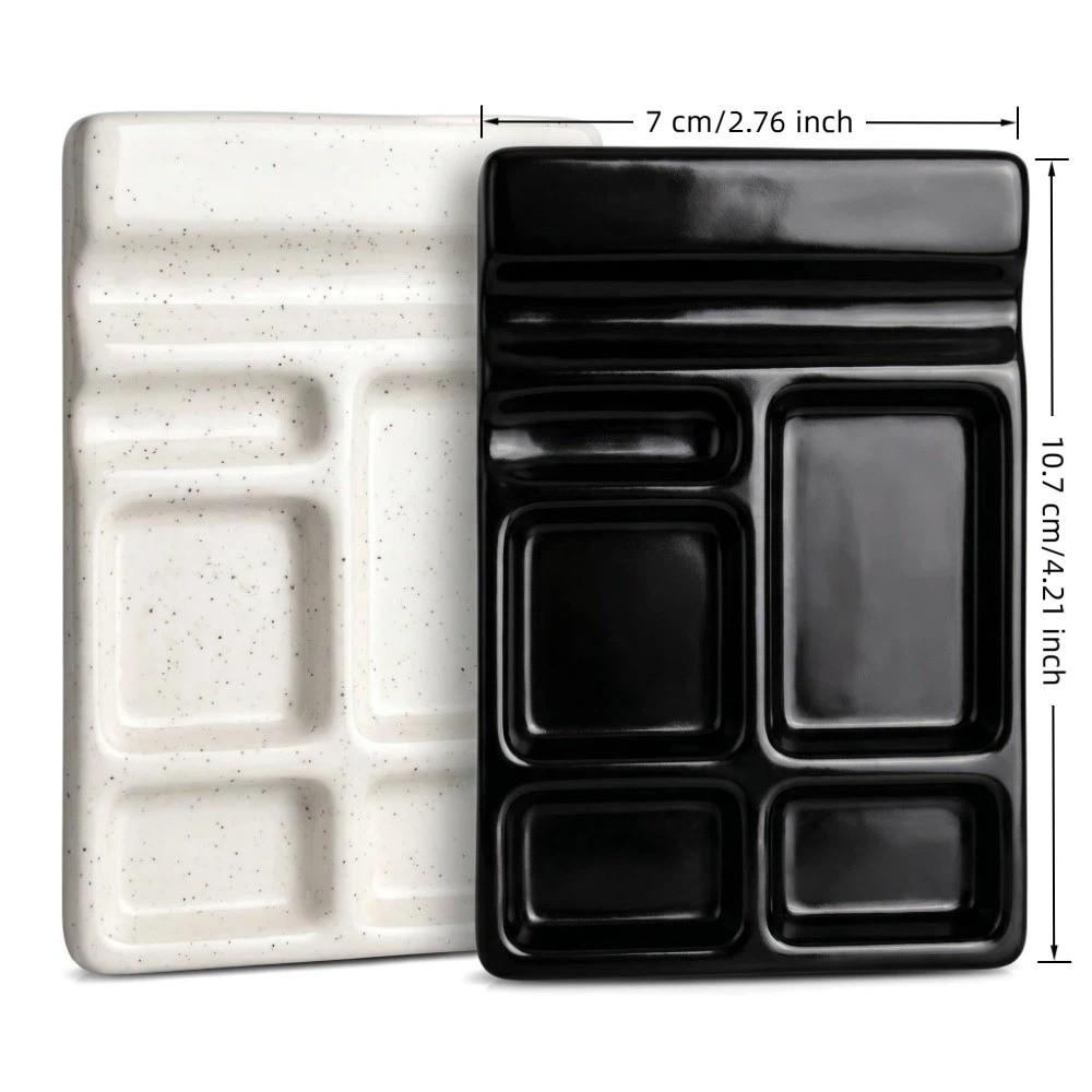 Anti-Seepage Brush Cleaning Tray Easy To Clean Multifunctional Palette Ceramic Palette Salon Use