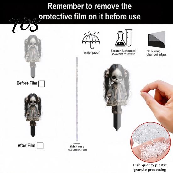 Weather Resistant Yard Decor Halloween Scarecrow Garden Stake, 2D Flat Creepy Zombie Ornament, Spooky Doll Waterproof Signs Decoration, Scary Art Sign