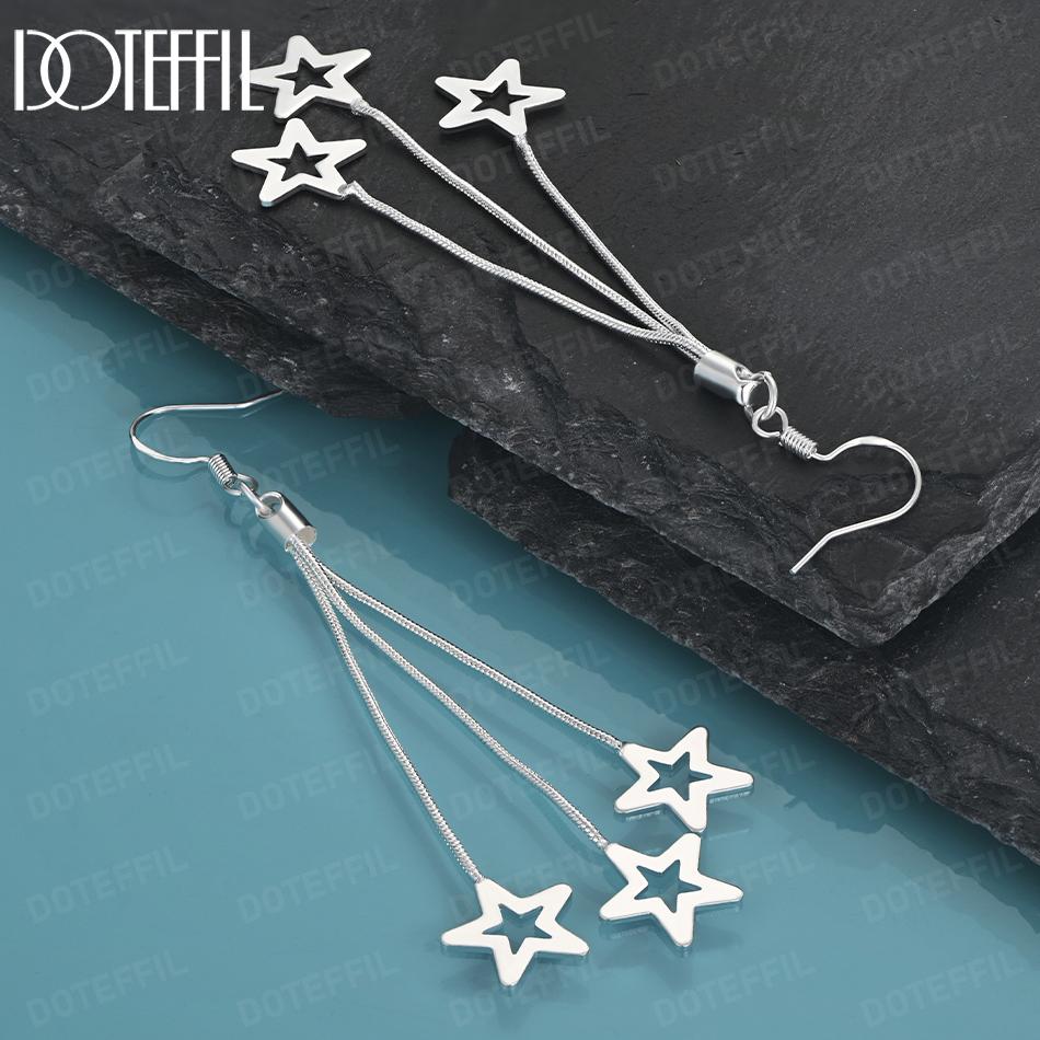 Серьги-змейки в форме звезды с перфорацией из стерлингового серебра 925 пробы, модные свадебные украшения