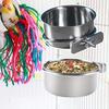 Bird Feeding Bowl Stainless Steel Parrot Feeder Birdcage Feeder Cup with Clamp
