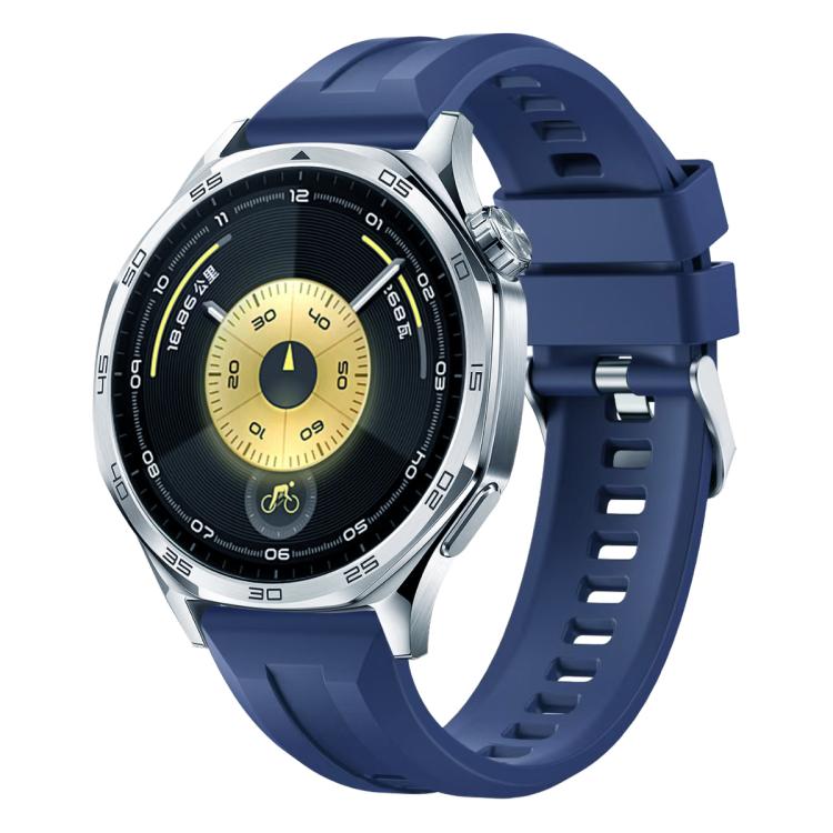 Silver‑Buckle Solid‑Color Soft‑Silicone Watch‑Band Strap, Adjustable Wrist‑Bracelet Accessory For Huawei Watch GT 6 / GT 5 46mm