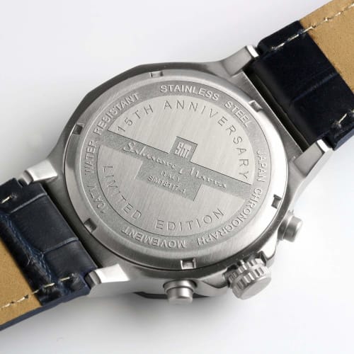 Salvatore Marra Men's Blue Chronograph Watch, Water Resistant To 10 ATM, Perfect for Business and Formal Wear