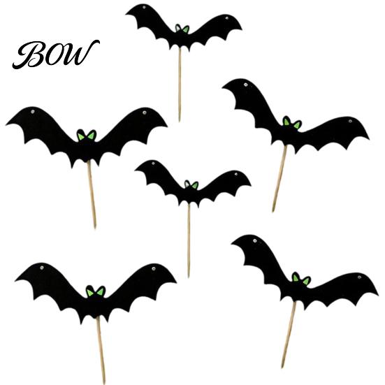 Halloween Night Scene Tools Bat Garden Stake, Glowing Green Eye Outdoor Lawn Decor for Party, Waterproof Yard Atmosphere Props Felt Flying